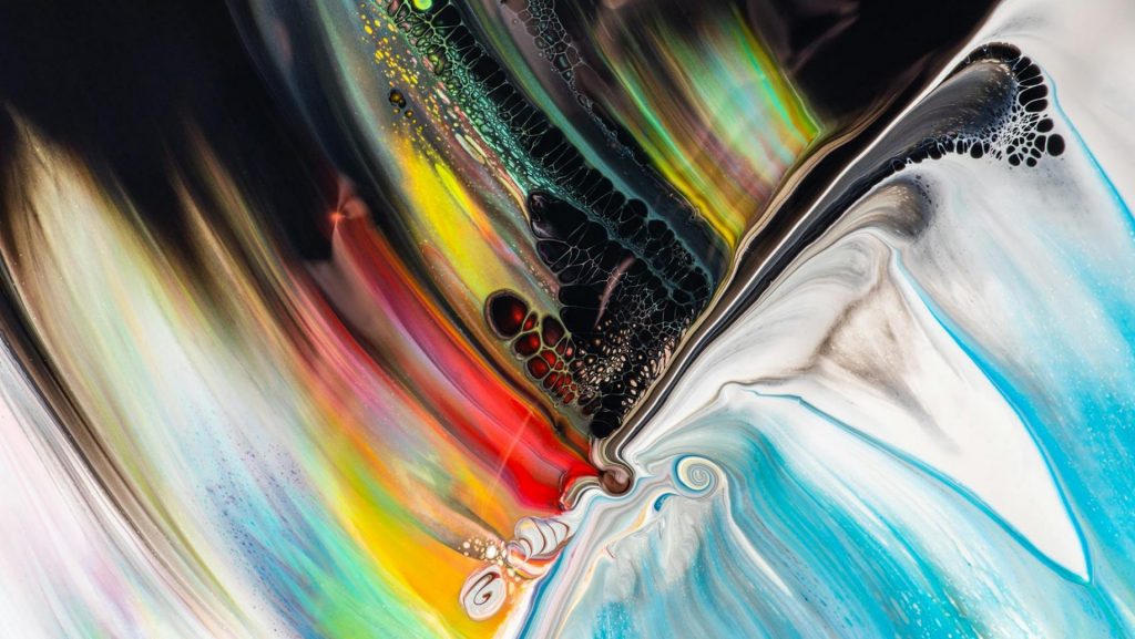 A painting of a butterfly flying through the air